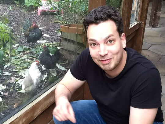 Clint Veasey and some chickens